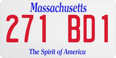 MA license plate 271BD1