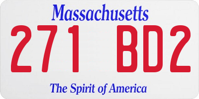 MA license plate 271BD2