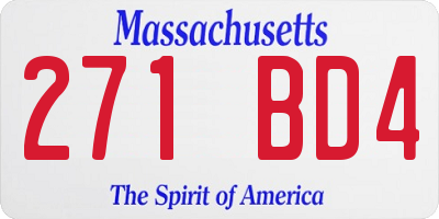 MA license plate 271BD4