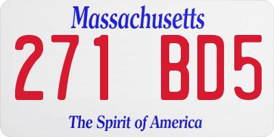 MA license plate 271BD5