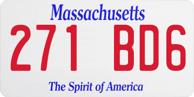 MA license plate 271BD6