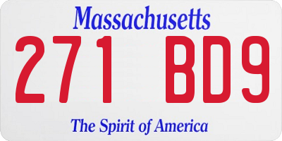MA license plate 271BD9
