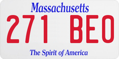 MA license plate 271BE0
