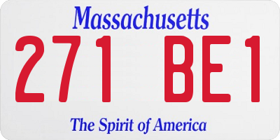 MA license plate 271BE1