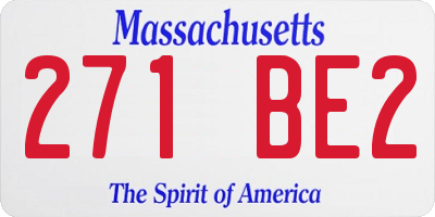 MA license plate 271BE2