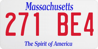 MA license plate 271BE4