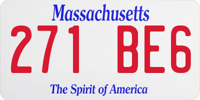 MA license plate 271BE6
