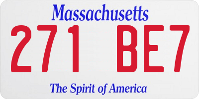 MA license plate 271BE7
