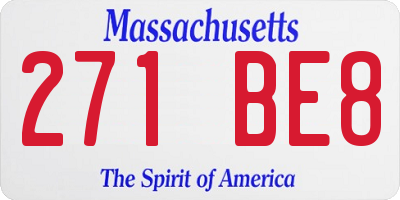 MA license plate 271BE8