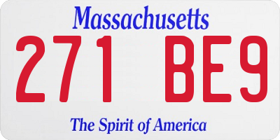 MA license plate 271BE9