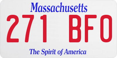MA license plate 271BF0