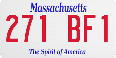 MA license plate 271BF1