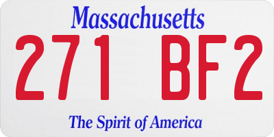 MA license plate 271BF2