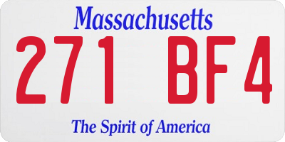 MA license plate 271BF4