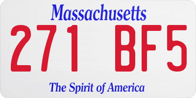 MA license plate 271BF5