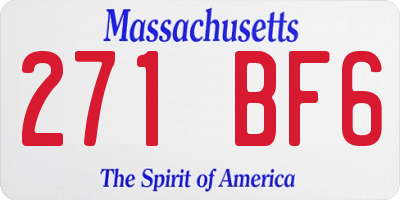 MA license plate 271BF6