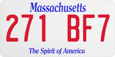MA license plate 271BF7