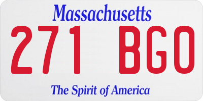 MA license plate 271BG0