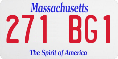MA license plate 271BG1