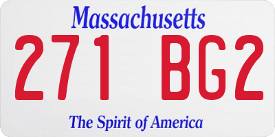 MA license plate 271BG2