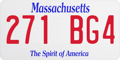MA license plate 271BG4