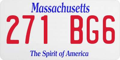 MA license plate 271BG6