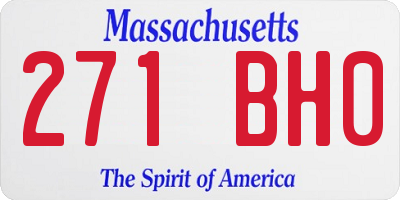 MA license plate 271BH0