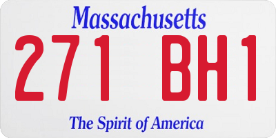 MA license plate 271BH1