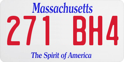 MA license plate 271BH4