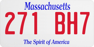 MA license plate 271BH7