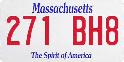 MA license plate 271BH8
