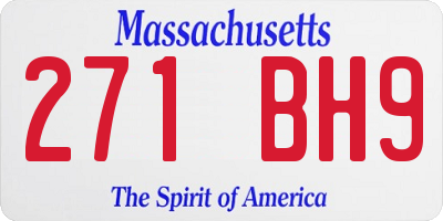 MA license plate 271BH9