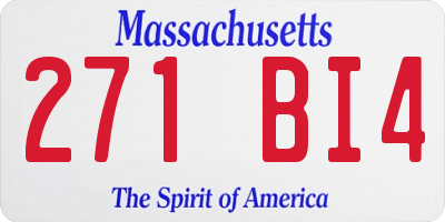 MA license plate 271BI4