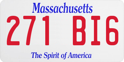 MA license plate 271BI6