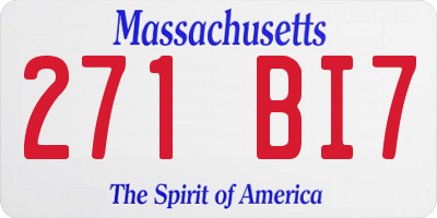 MA license plate 271BI7