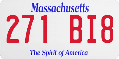 MA license plate 271BI8