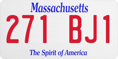 MA license plate 271BJ1