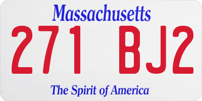 MA license plate 271BJ2