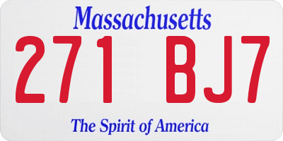 MA license plate 271BJ7
