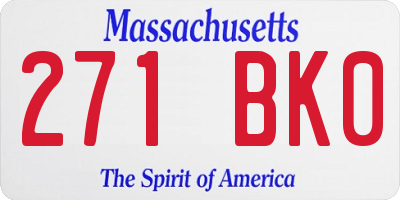 MA license plate 271BK0