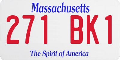 MA license plate 271BK1