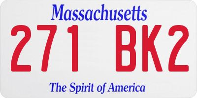 MA license plate 271BK2