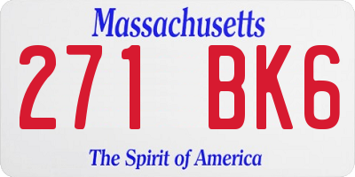 MA license plate 271BK6