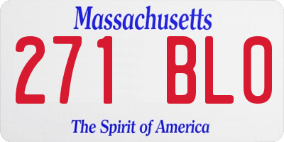 MA license plate 271BL0