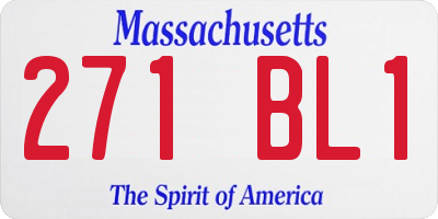 MA license plate 271BL1