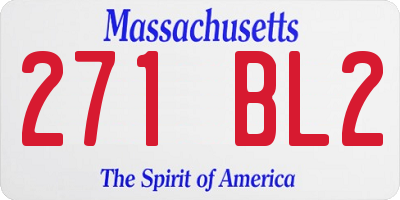 MA license plate 271BL2