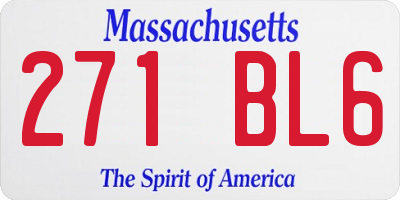 MA license plate 271BL6