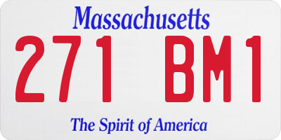 MA license plate 271BM1