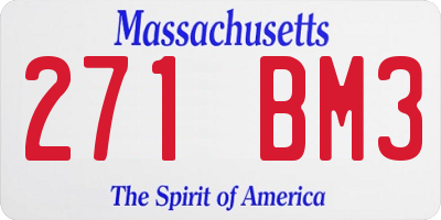MA license plate 271BM3