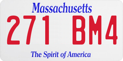 MA license plate 271BM4